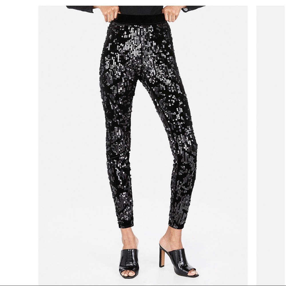 Black Sequin Leggings